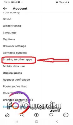 Sharing to other apps در اینستاگرام
